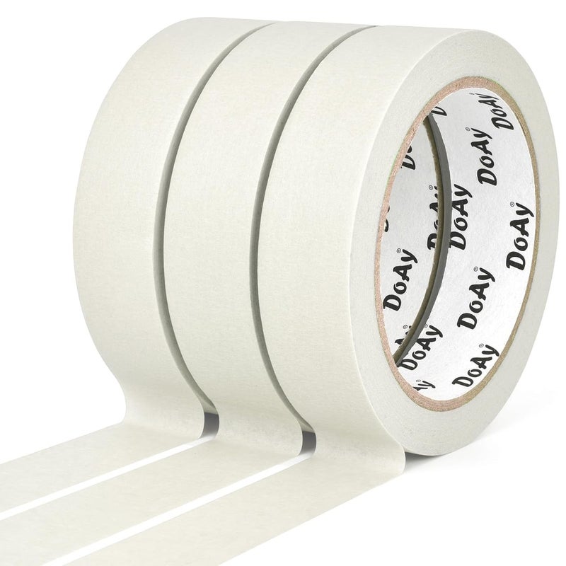 DOAY 3 Pack White Painters Tape - Masking Tape 1 Inch Wide - Multi-Surface, Smart Adhesion, Indoor & Outdoor - 270FT Total - Paint Tape for Artist, DIY, Labeling, Art, Car, General Purpose (#3910) - Image 2